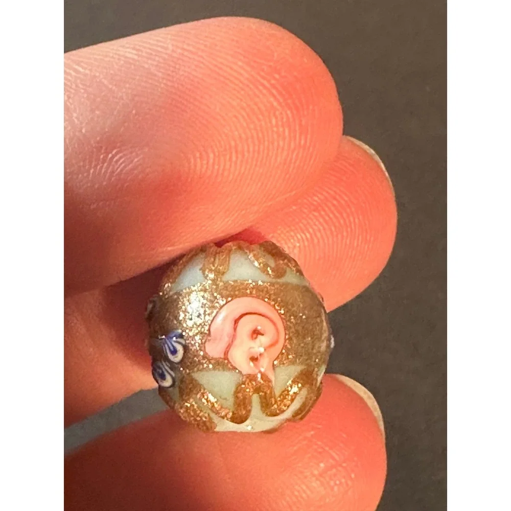 Vintage Murano Style Venetian Wedding Cake Lampwork Rose Beads Lot 54pc